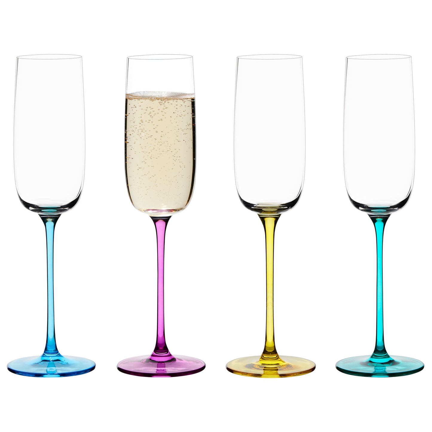 Coloured Champagne Flutes