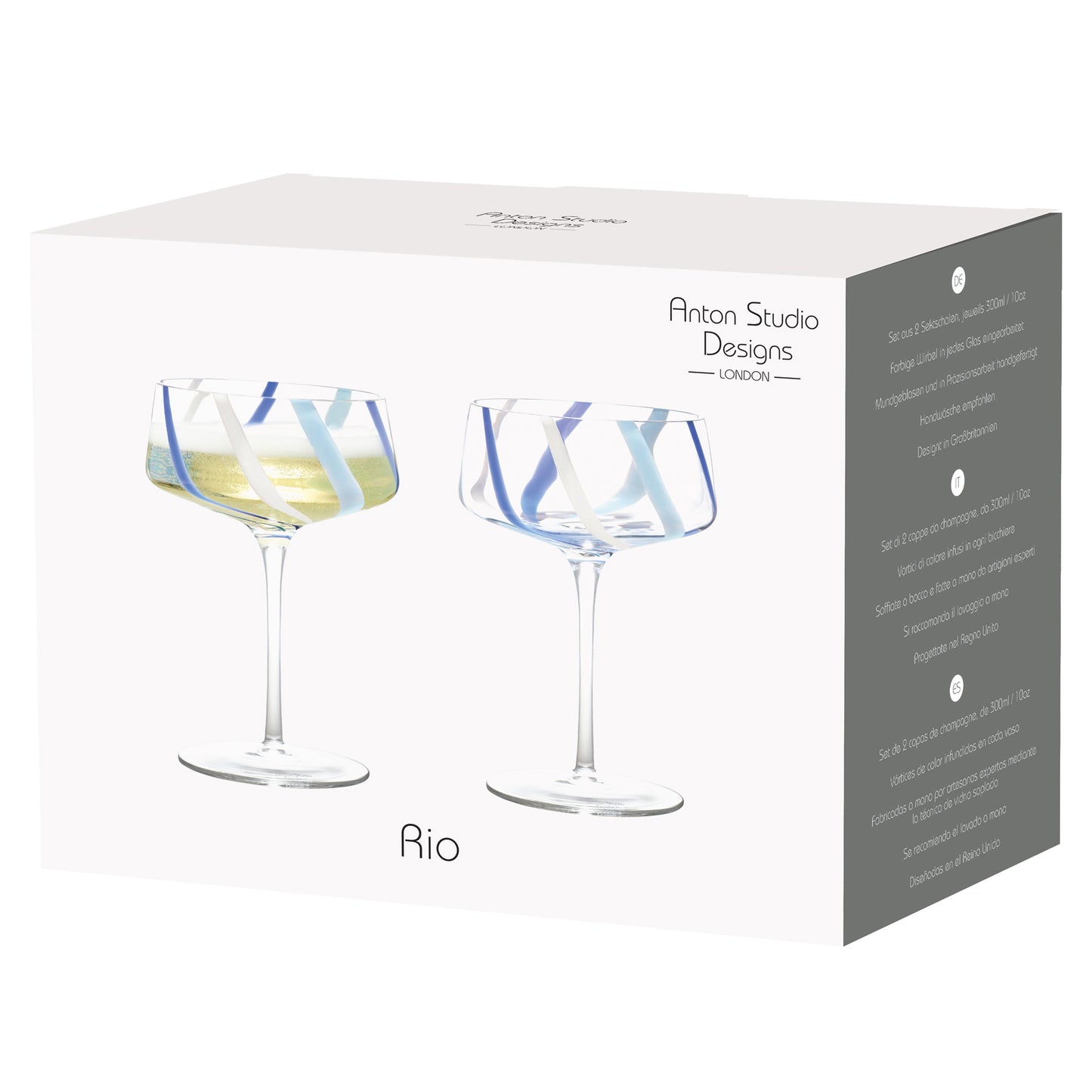 Azure Rio Champagne Saucer Set