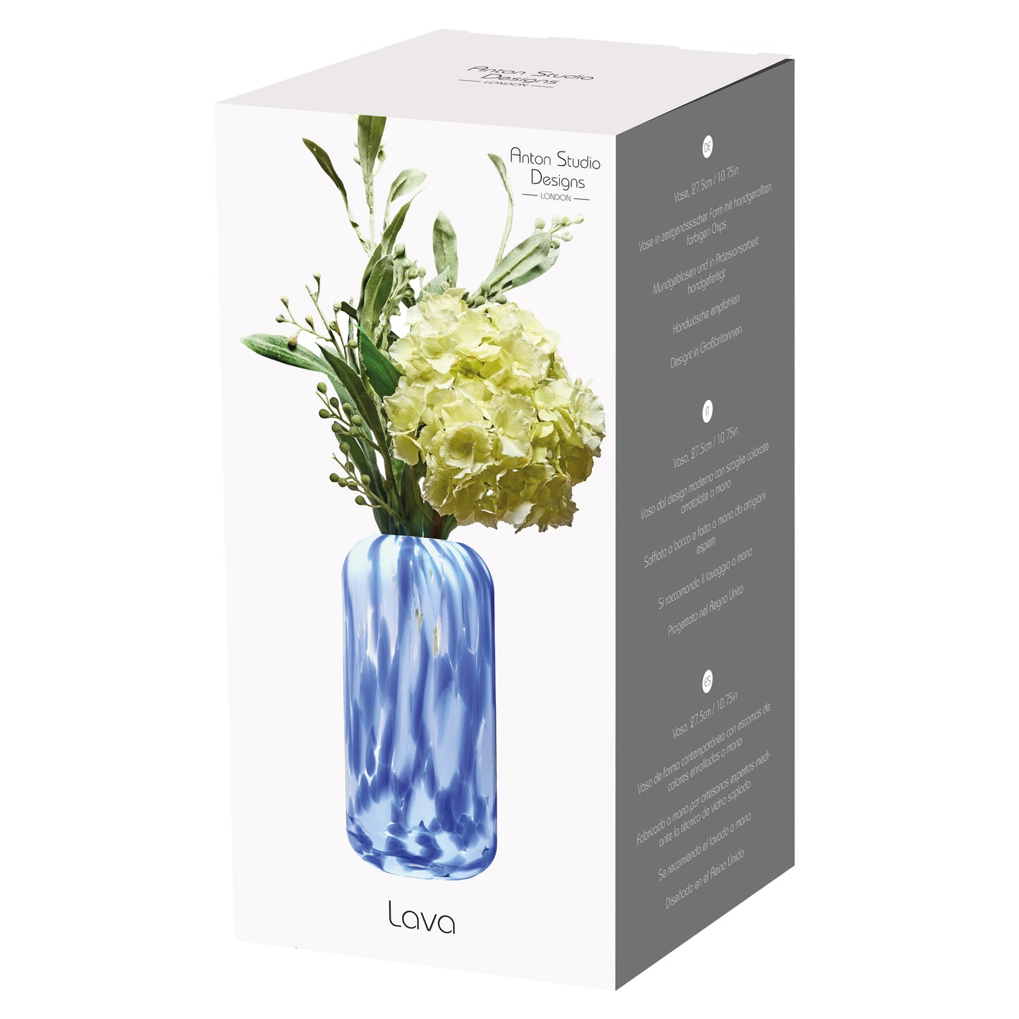 Large Blue Lava Vase