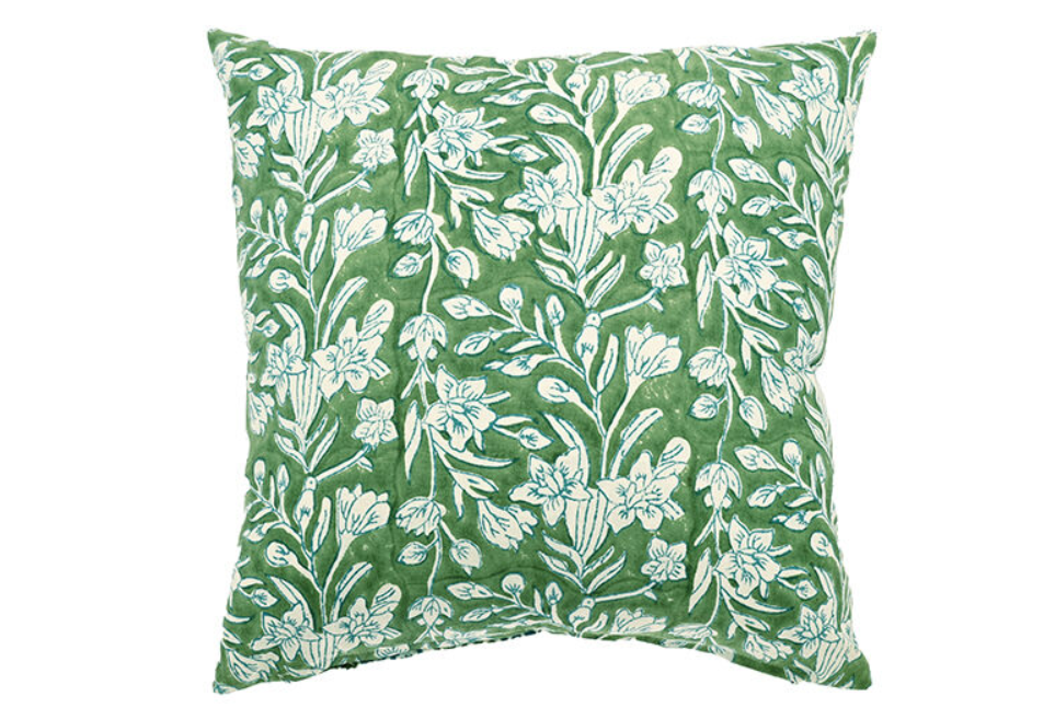 Apple Lily Hand Block Print Cushion