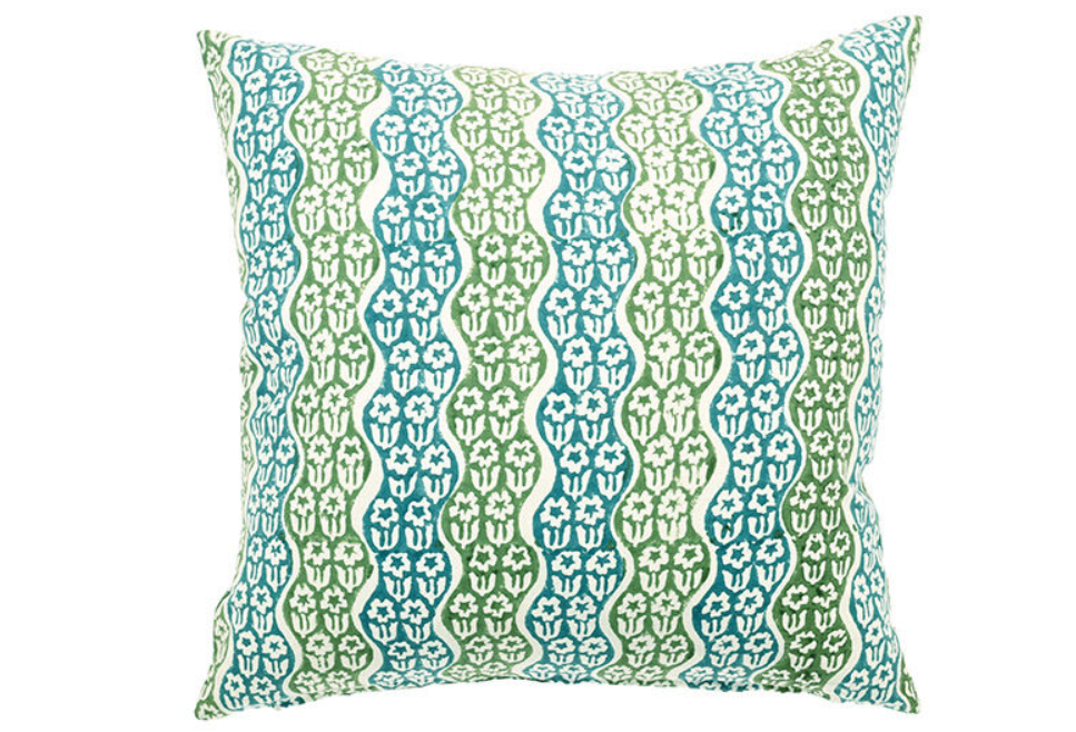 Apple Lily Hand Block Print Cushion