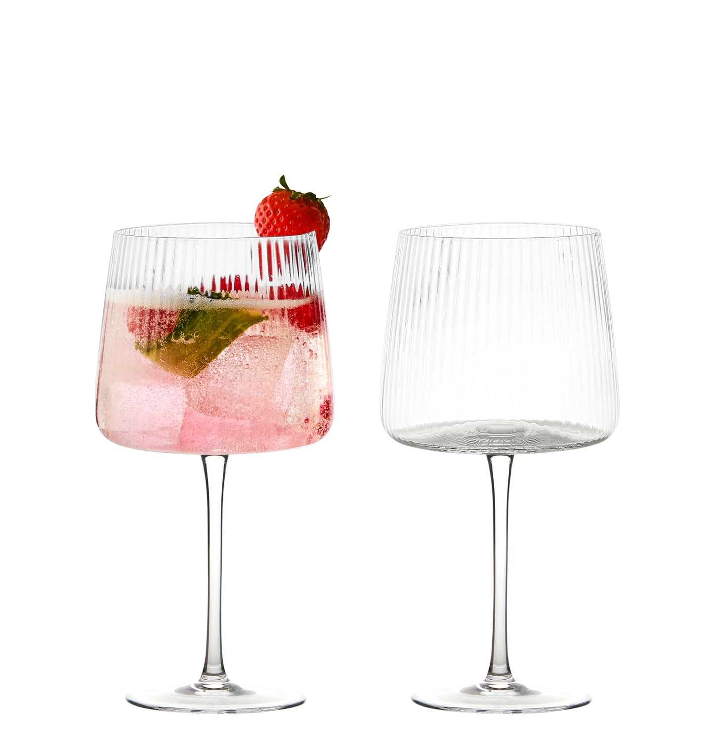 Set of 2 Ridged Gin Glasses