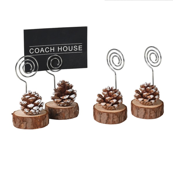 Pinecone Place Card Holder Set