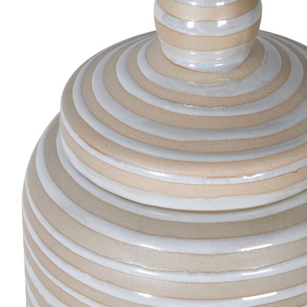 Large Ribbed Cream Jar