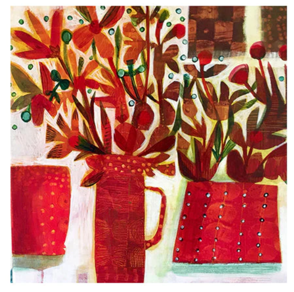 Three Red Vessels Card