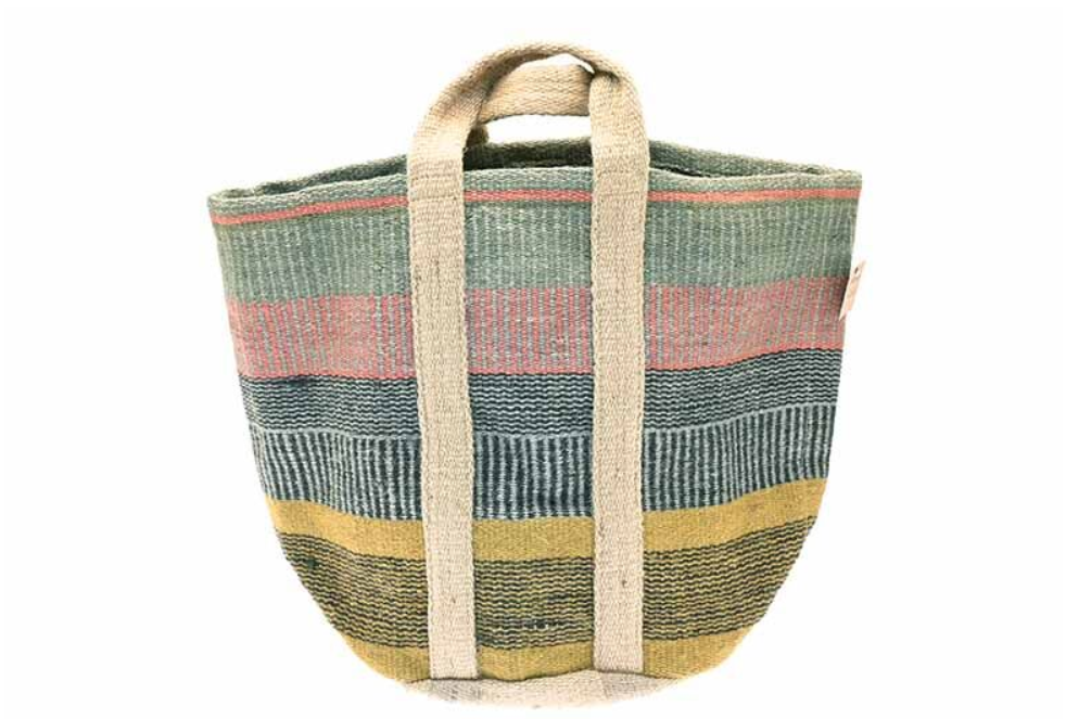 Pink/Multi Jute Storage Basket