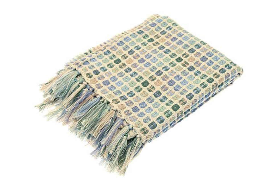 Kielder Olive & Cornflower Throw