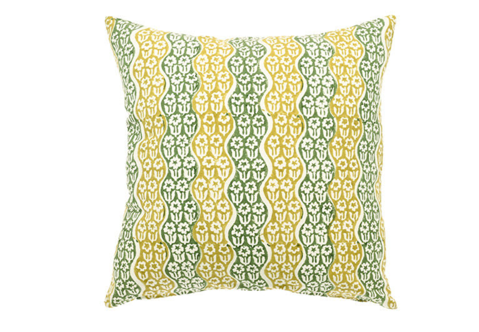 Lemon Lily Hand Block Print Cushion