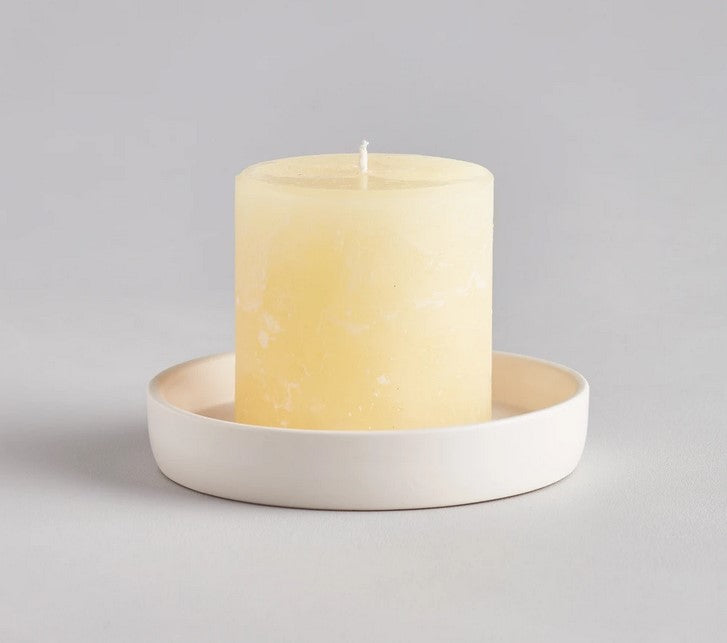 White Candle Plate