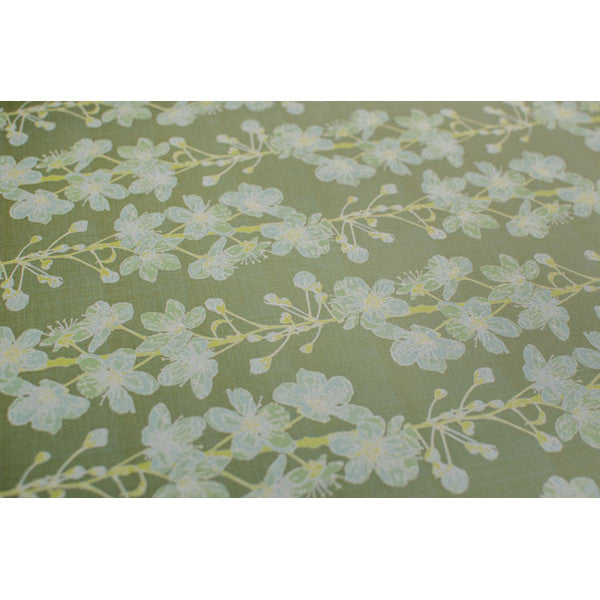 Green Cherry Blossom Gift Wrap