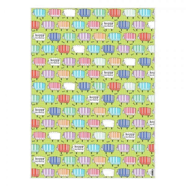 Happy Birthday Sheep Print Gift Wrap