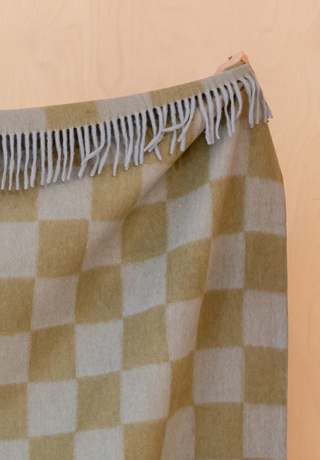 Blue Green Checkerboard Blanket