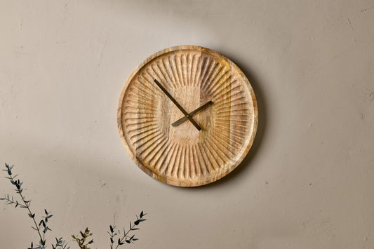 Tactile Mango Wood Clock