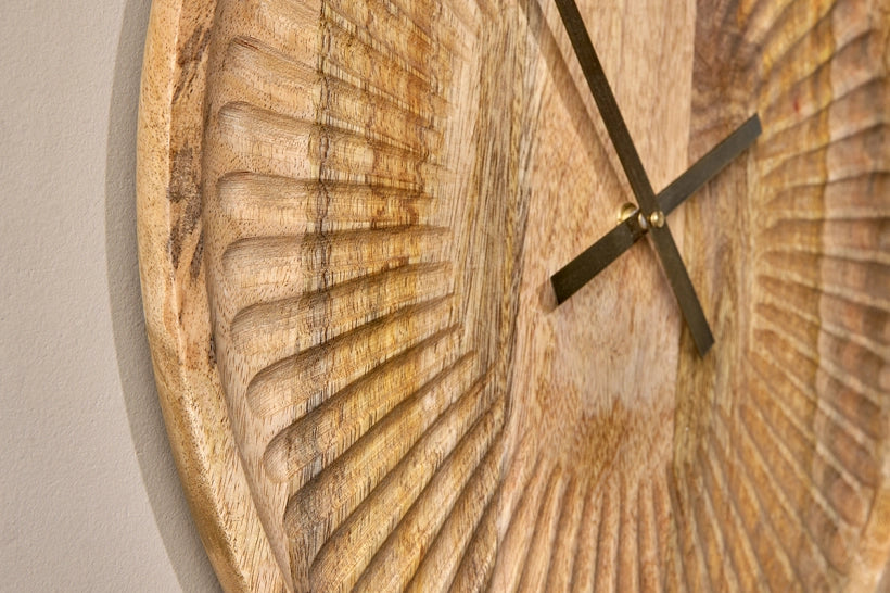Tactile Mango Wood Clock