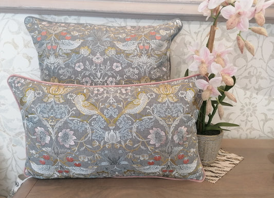 Slate Strawberry Thief Large Cushion
