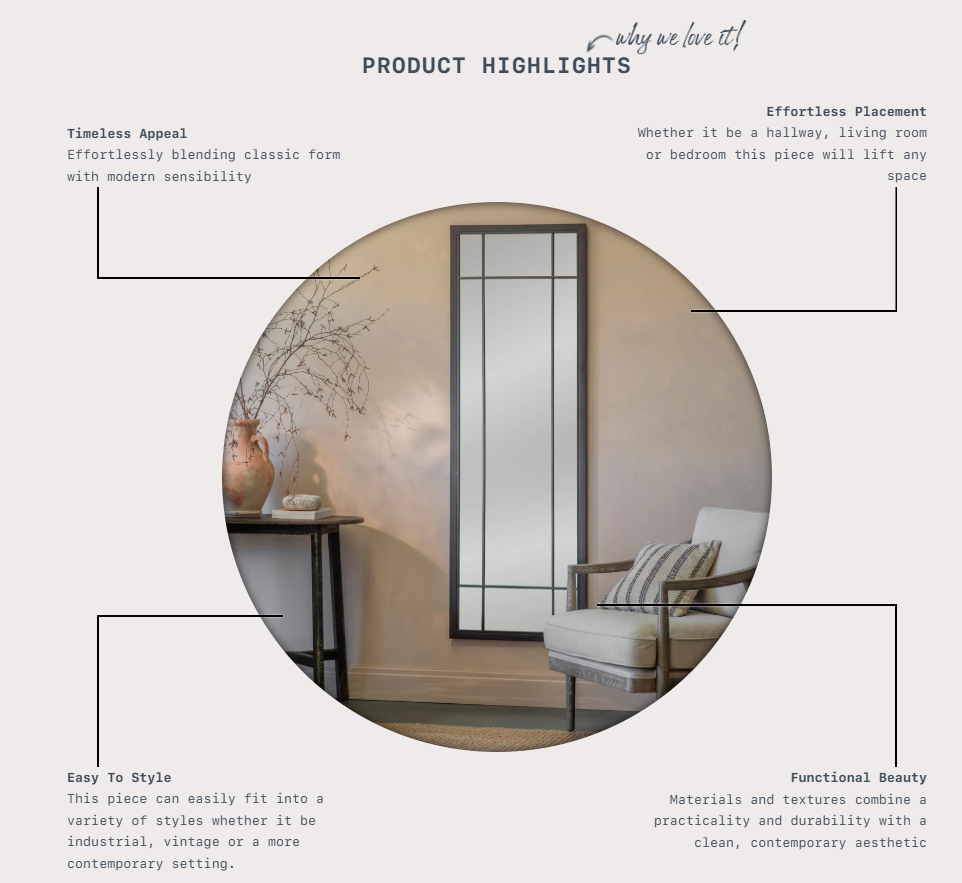 Iron Dressing Mirror