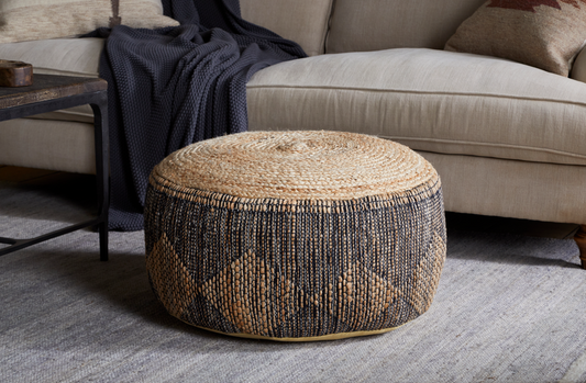 Round Jute Footstool