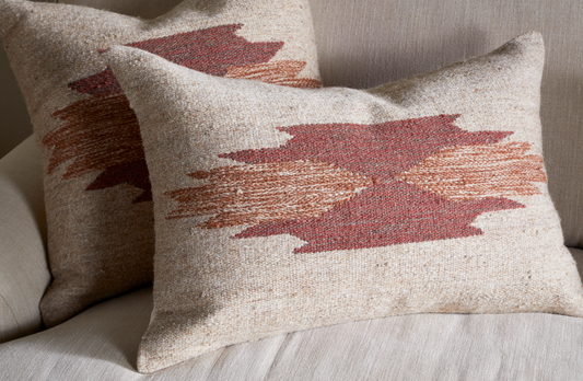 Long Rust Wool Cushion