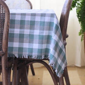 Blue Double Check Tablecloth