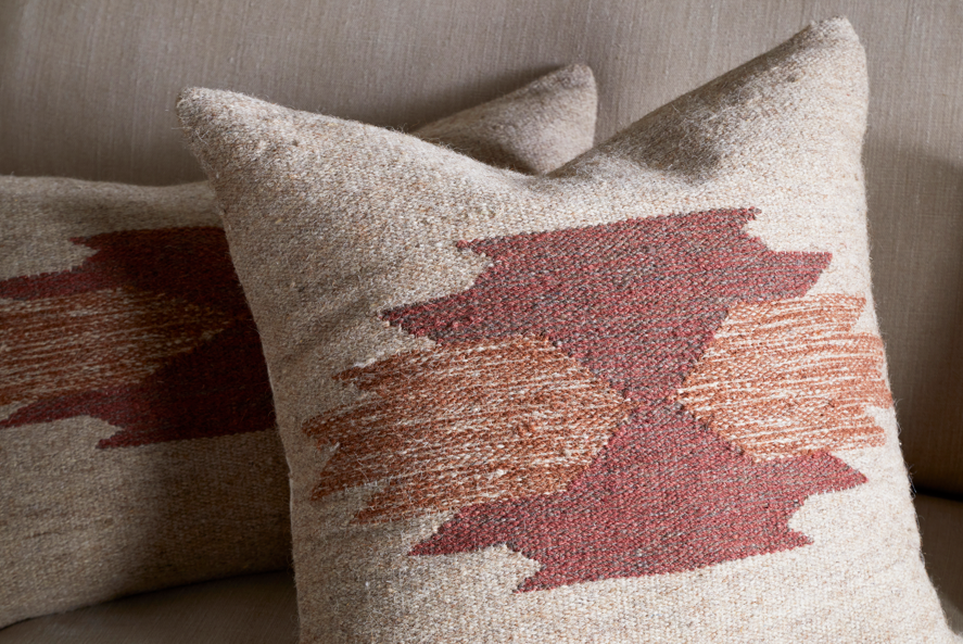 Square Rust Wool Cushion