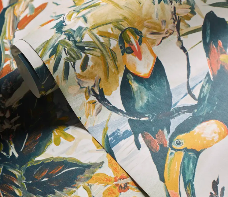 Toucan Antique Wallpaper