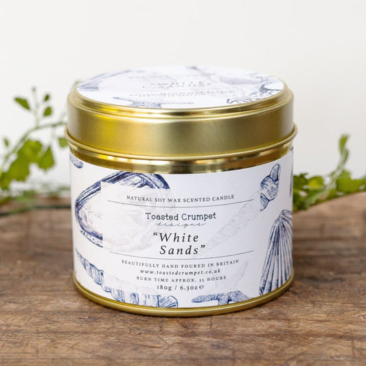 White Sands Candle in a Matt Gold Tin