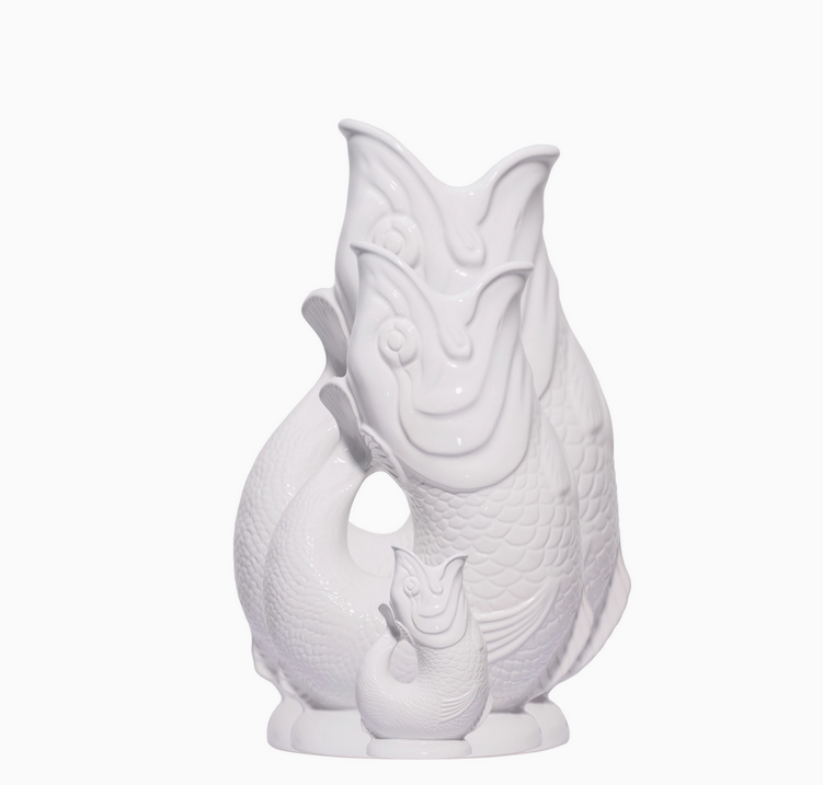 White Large Gluggle Jug