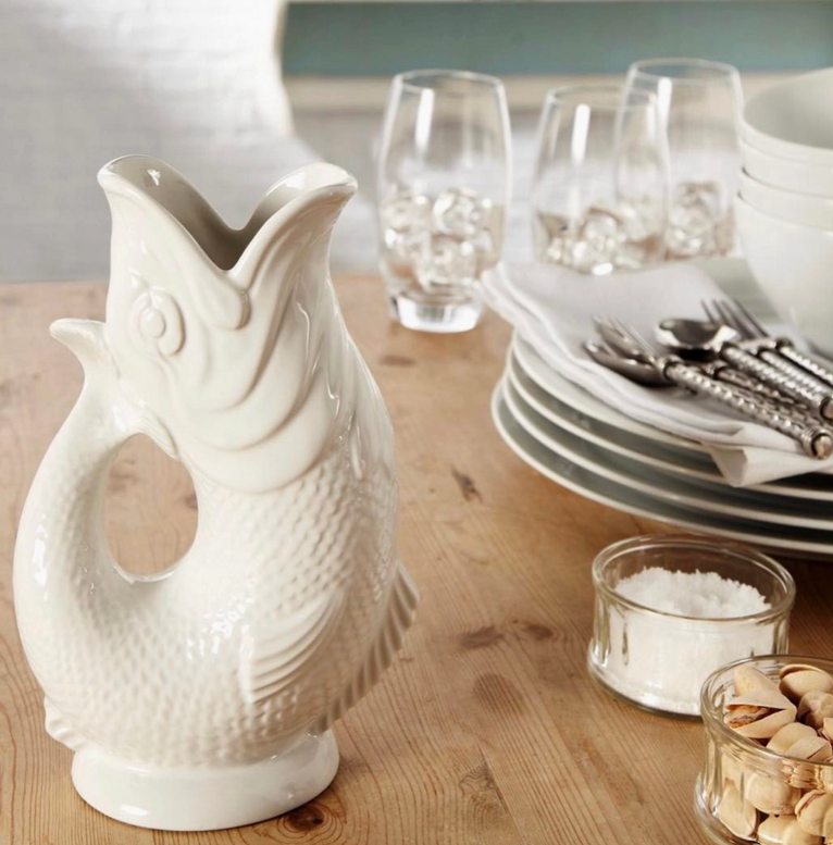 White Large Gluggle Jug