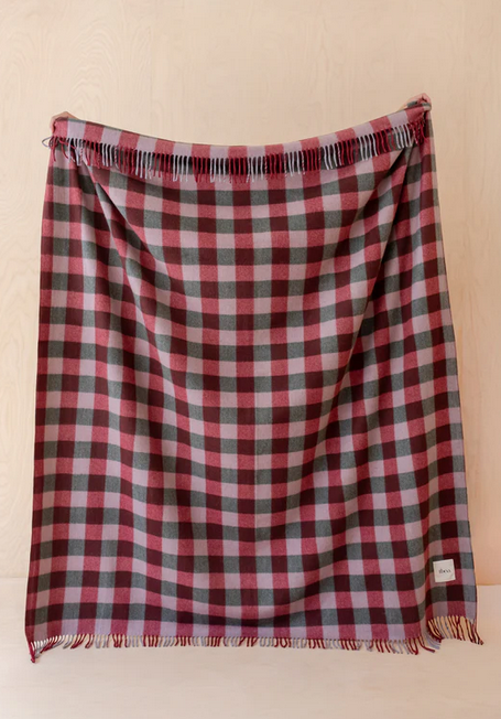 Wine Gingham Blanket
