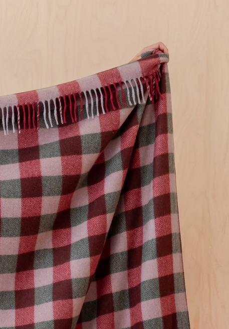 Wine Gingham Blanket