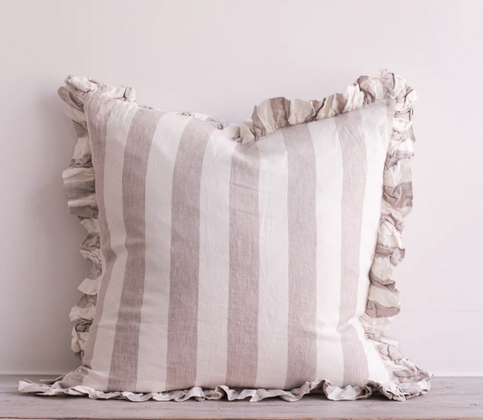 Natural Stripe Linen Cushion