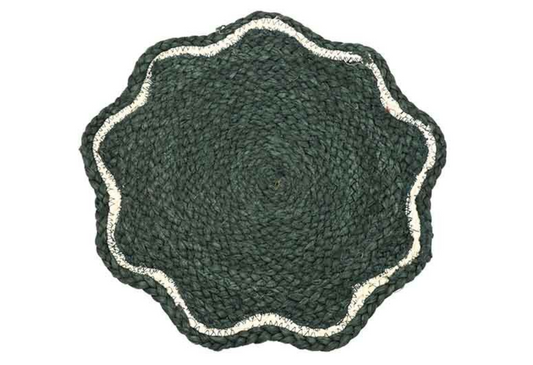 Scalloped Olive Jute Placemat