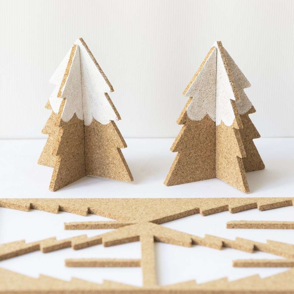 Cork Two Tree Decoration