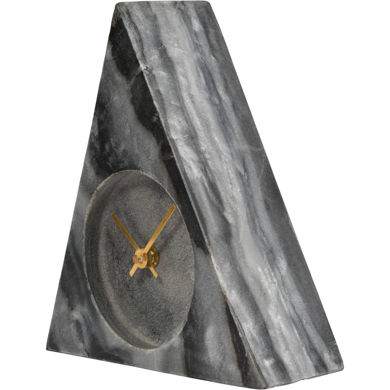 Grey Marble Triangle Mantle Clock