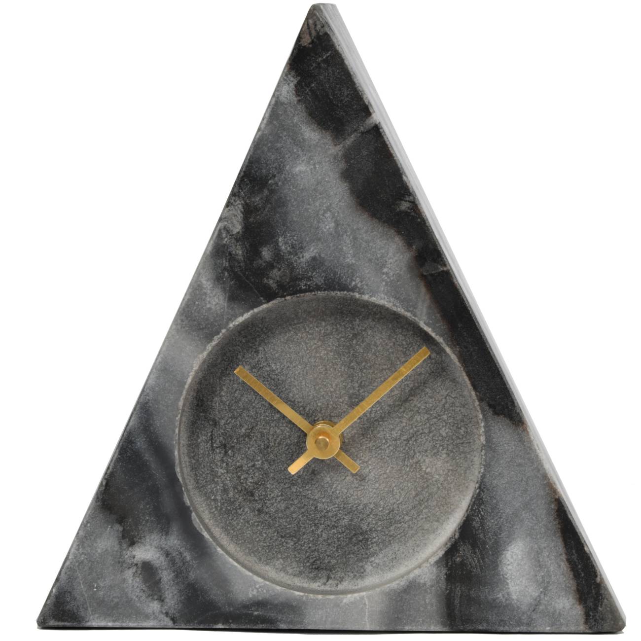 Grey Marble Triangle Mantle Clock