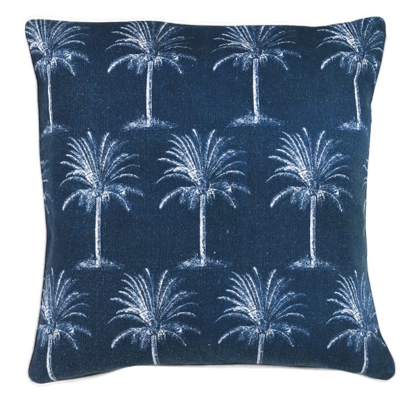 Navy Palm Cushion