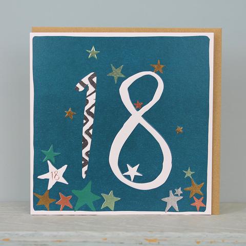 18th Birthday card - stars