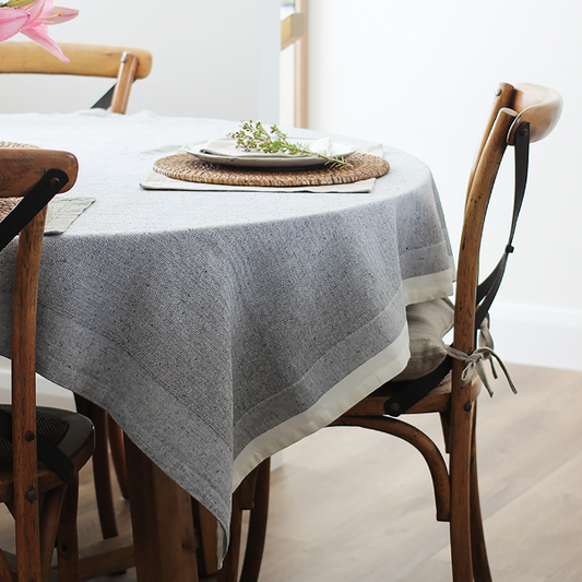 Slate Herringbone Tablecloth