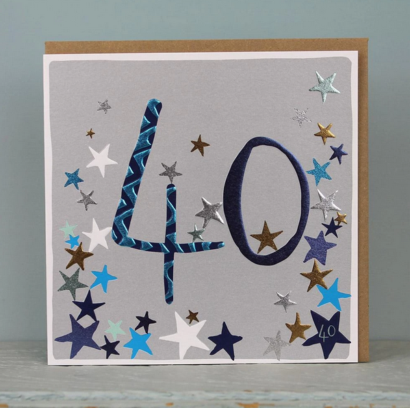 40th Birthday Card - Stars