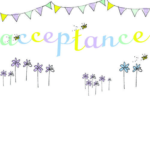 Bunting, Butterfly and Flower Acceptance Card