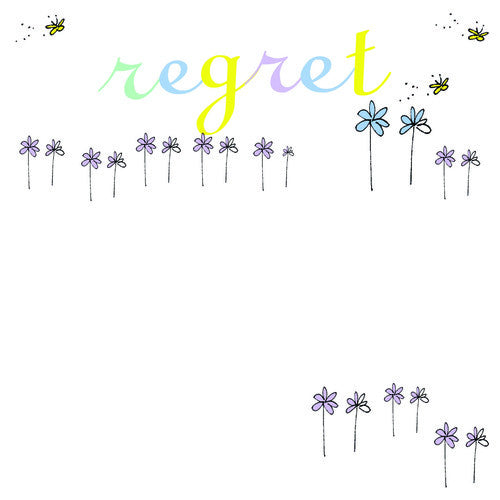 Regret Butterfly and Flower Card
